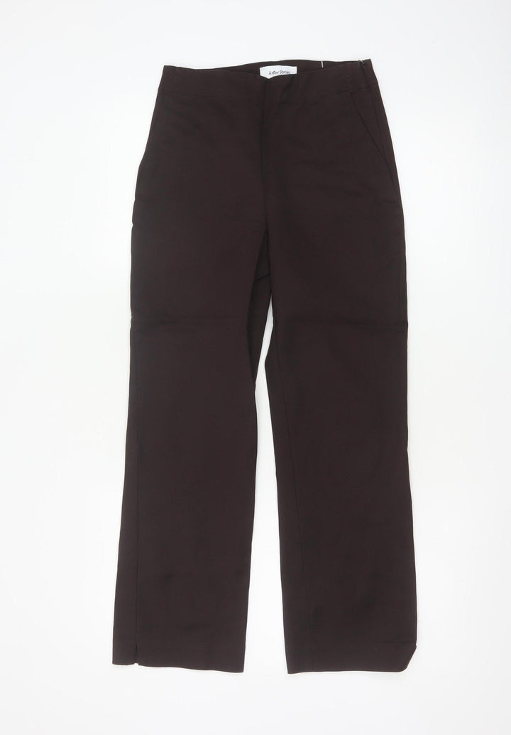 & Other Stories Women Brown Trousers Size 6 Straight Cotton Blend