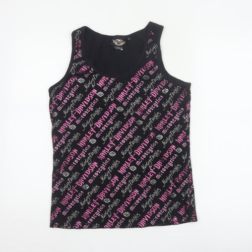 Harley-Davidson Womens Black XL Tank Top Cotton Stretch Biker Style