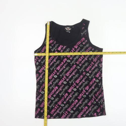 Harley-Davidson Womens Black XL Tank Top Cotton Stretch Biker Style