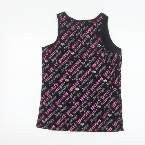 Harley-Davidson Womens Black XL Tank Top Cotton Stretch Biker Style
