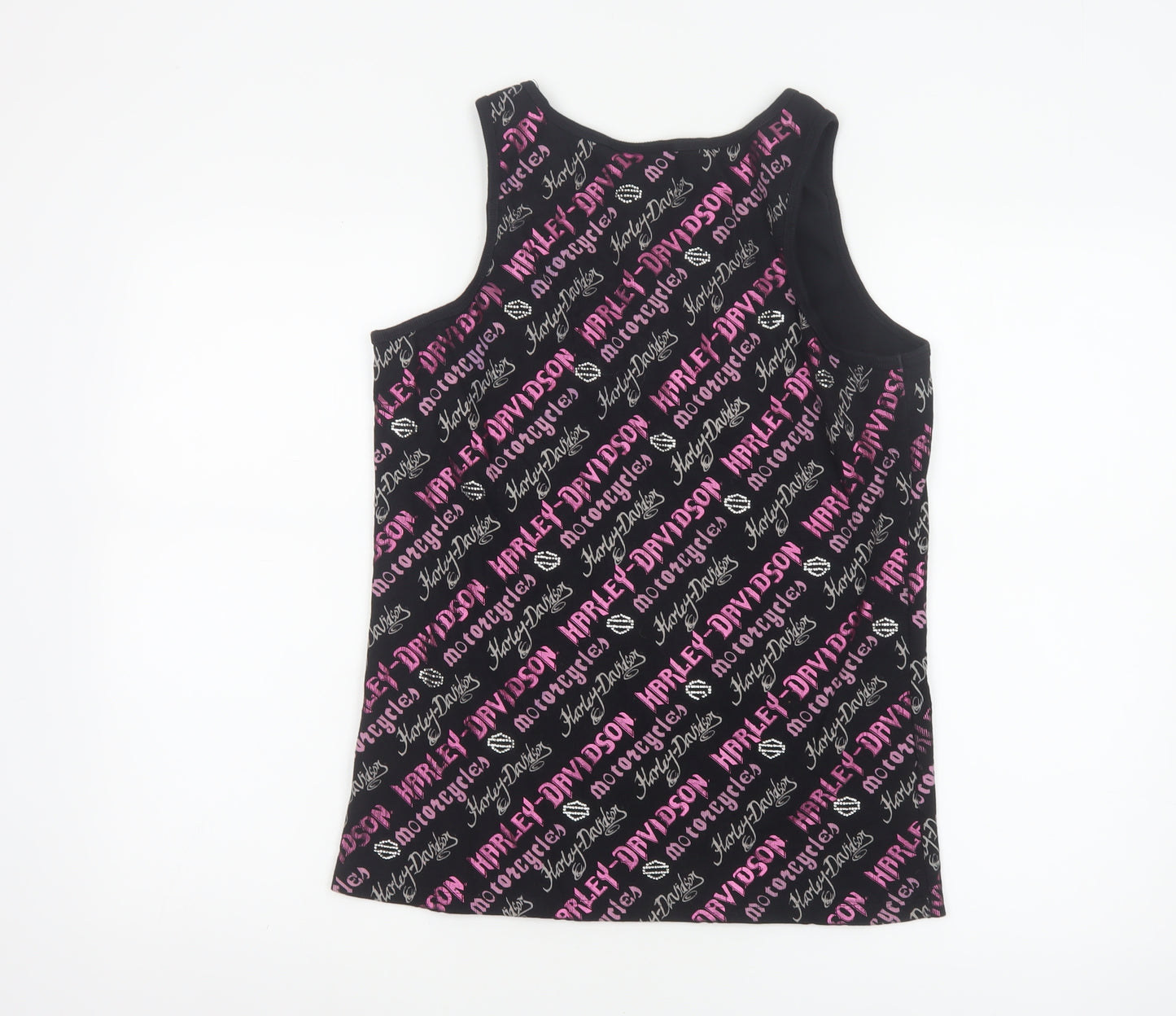 Harley-Davidson Womens Black XL Tank Top Cotton Stretch Biker Style