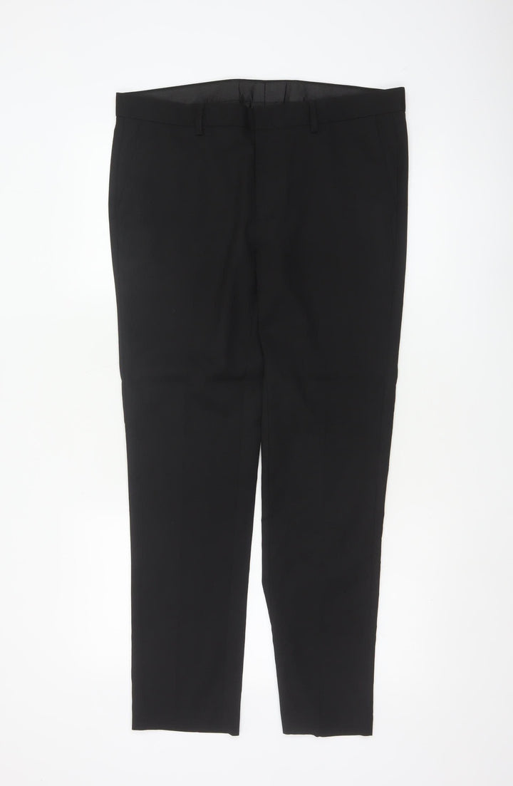 Topman Men's Black Slim Fit Dress Trousers W34 L30