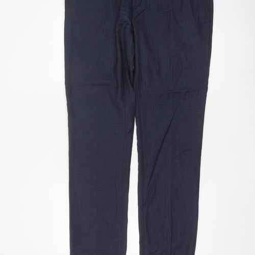 Topman Men’s Navy Blue Wool Blend Dress Trousers Size 36L