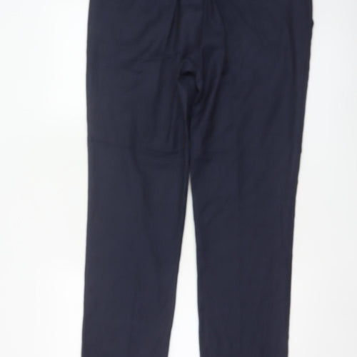 Topman Men’s Navy Blue Wool Blend Dress Trousers Size 36L