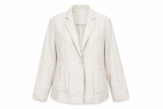 Marks and Spencer Per Una Ivory Linen Blazer Jacket Women Size 12