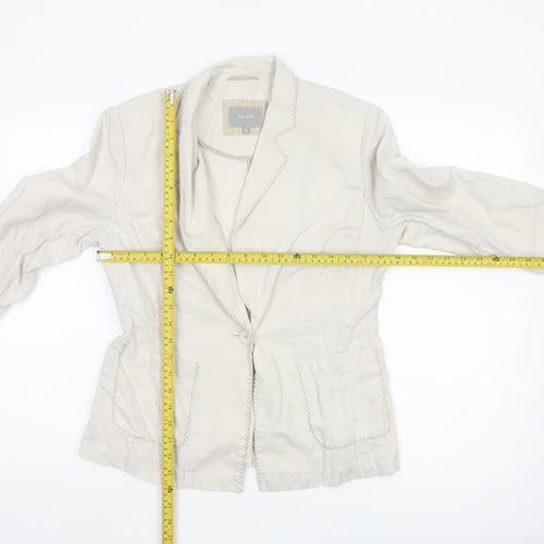 Marks and Spencer Per Una Ivory Linen Blazer Jacket Women Size 12
