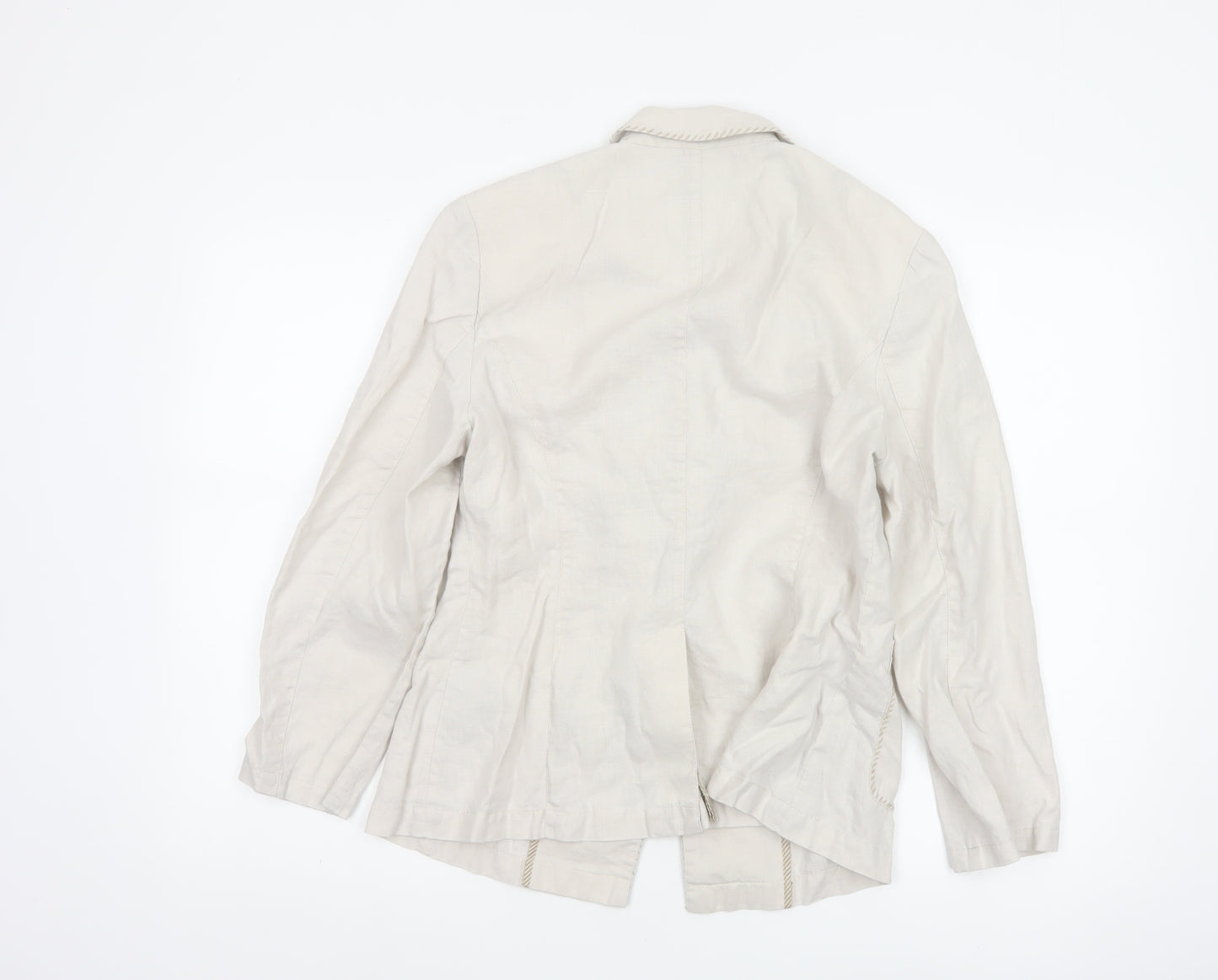 Marks and Spencer Per Una Ivory Linen Blazer Jacket Women Size 12