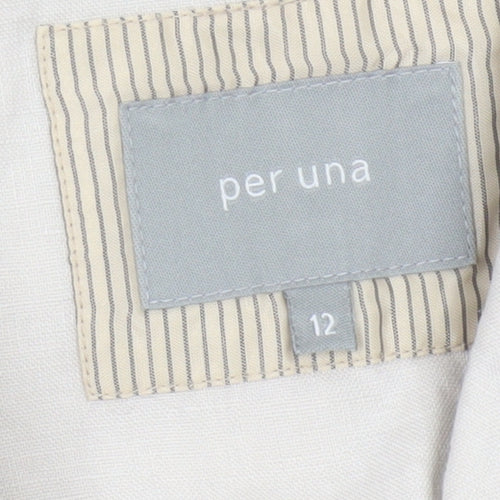 Marks and Spencer Per Una Ivory Linen Blazer Jacket Women Size 12