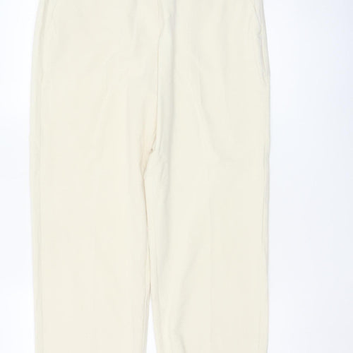 Marks and Spencer Women Beige Size 12 Short Tapered Trousers