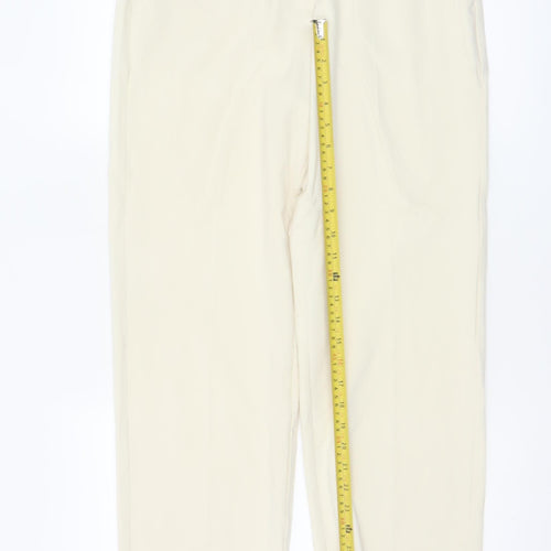 Marks and Spencer Women Beige Size 12 Short Tapered Trousers