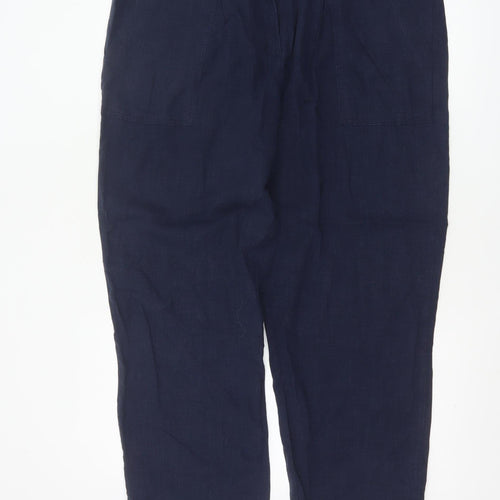 Marks and Spencer Per Una Navy Linen Trousers Women’s Size 18 Casual