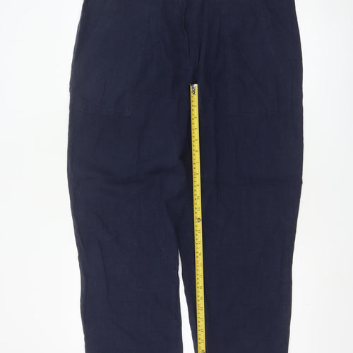 Marks and Spencer Per Una Navy Linen Trousers Women’s Size 18 Casual