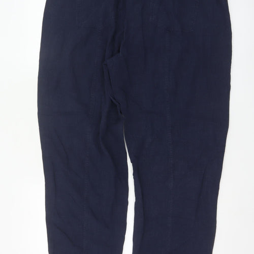 Marks and Spencer Per Una Navy Linen Trousers Women’s Size 18 Casual