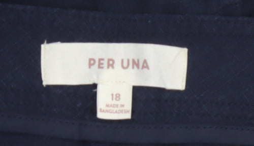 Marks and Spencer Per Una Navy Linen Trousers Women’s Size 18 Casual