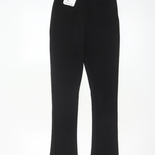 Zara Womens Black XS Flared High Rise Stretch Knit Trousers