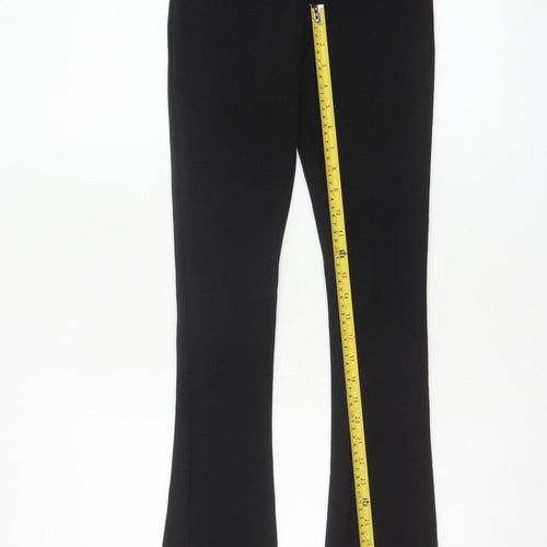 Zara Womens Black XS Flared High Rise Stretch Knit Trousers