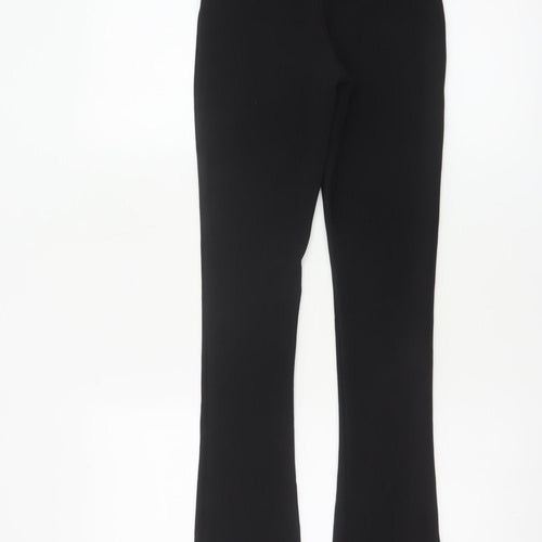 Zara Womens Black XS Flared High Rise Stretch Knit Trousers