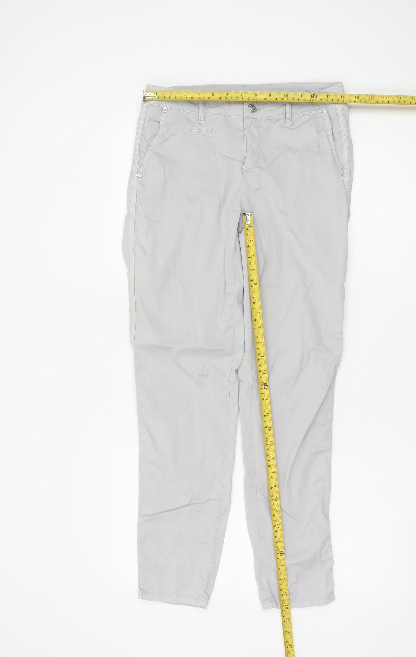 Anna Montana Women’s Grey Chino Trousers Size 10 Stretch Cotton