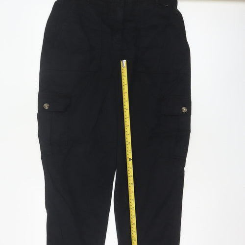 Marks and Spencer Women's Black Cargo Trousers Size 12 Short