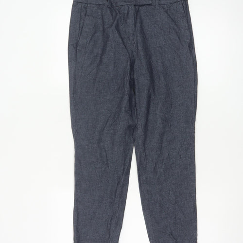 Marks and Spencer Women Blue Short Cropped Chino Trousers UK 10