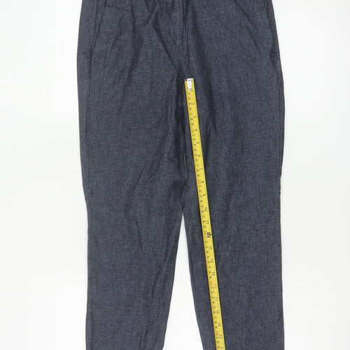 Marks and Spencer Women Blue Short Cropped Chino Trousers UK 10