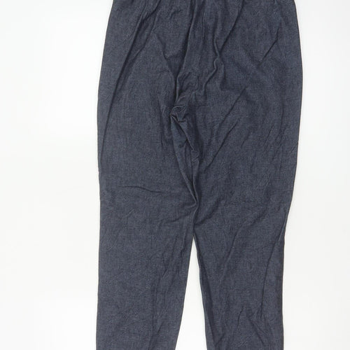 Marks and Spencer Women Blue Short Cropped Chino Trousers UK 10