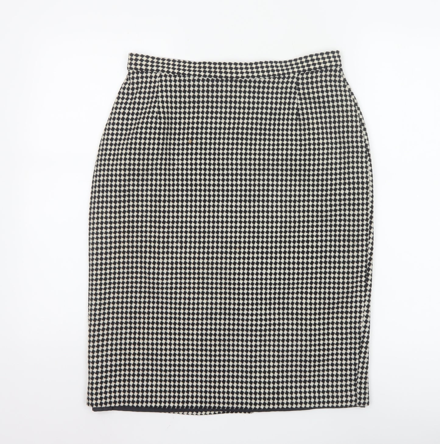 Marks and Spencer Women’s Black Wool Check Pencil Skirt UK 14