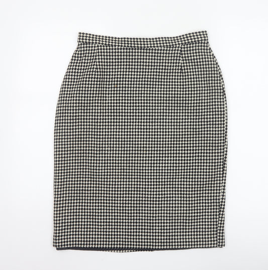 Marks and Spencer Women’s Black Wool Check Pencil Skirt UK 14