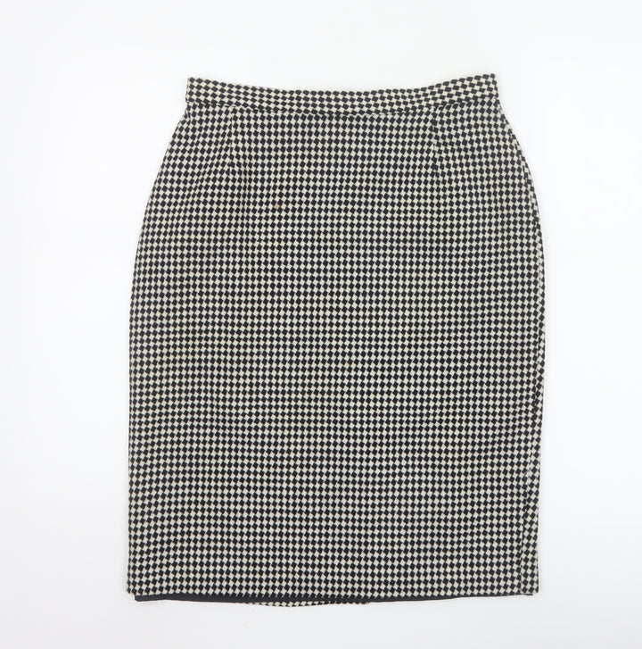 Marks and Spencer Women’s Black Wool Check Pencil Skirt UK 14