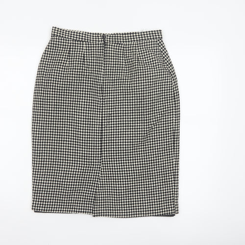 Marks and Spencer Women’s Black Wool Check Pencil Skirt UK 14