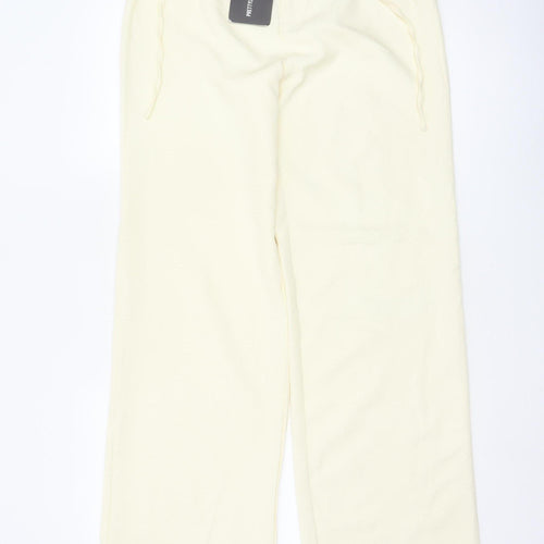 PrettyLittleThing Women's Ivory Size 8 High Rise Paperbag Trousers