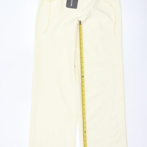 PrettyLittleThing Women's Ivory Size 8 High Rise Paperbag Trousers