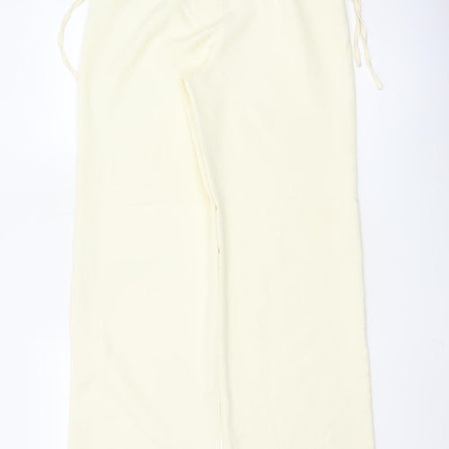 PrettyLittleThing Women's Ivory Size 8 High Rise Paperbag Trousers