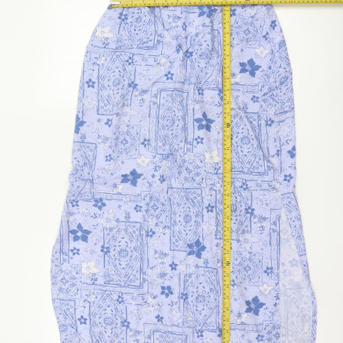 Christopher & Banks Women's Blue Floral Rayon Midi A-Line Skirt Size 10