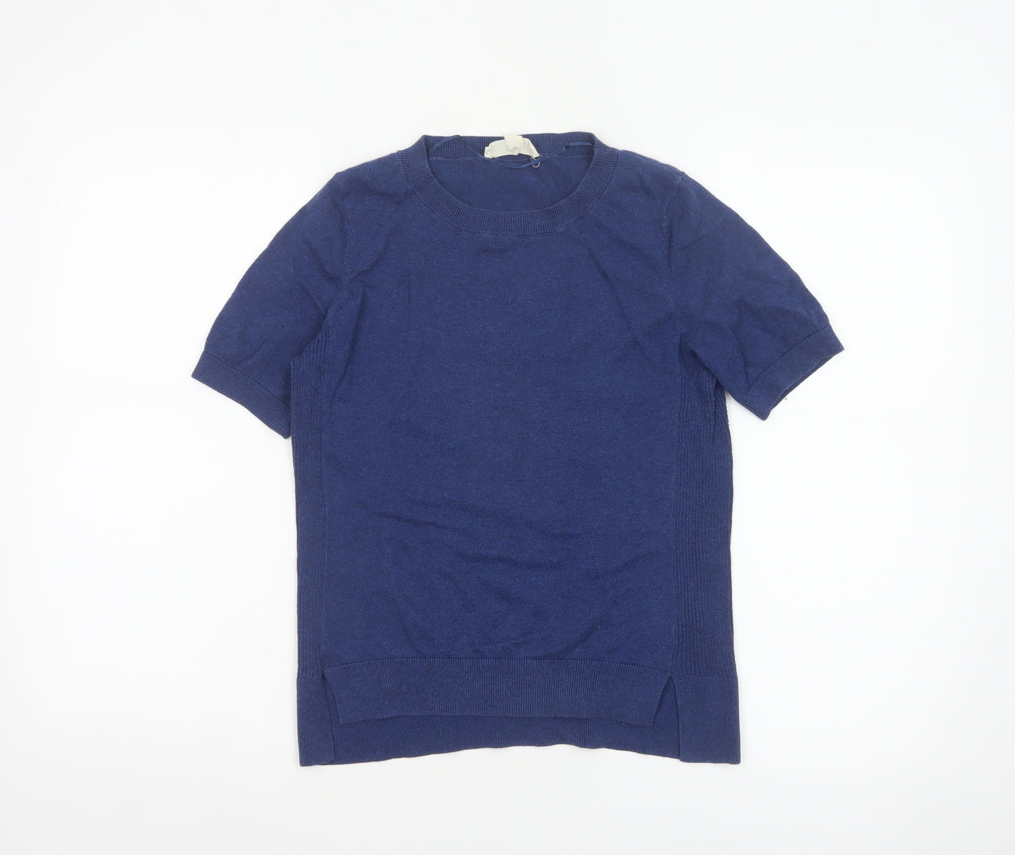 Seasalt Cornwall Women's Blue 100% Cotton Short Sleeve Crew Neck T-Shirt UK 8