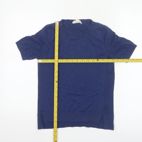 Seasalt Cornwall Women's Blue 100% Cotton Short Sleeve Crew Neck T-Shirt UK 8