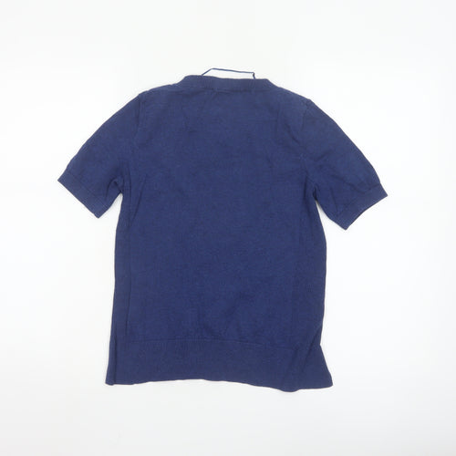Seasalt Cornwall Women's Blue 100% Cotton Short Sleeve Crew Neck T-Shirt UK 8