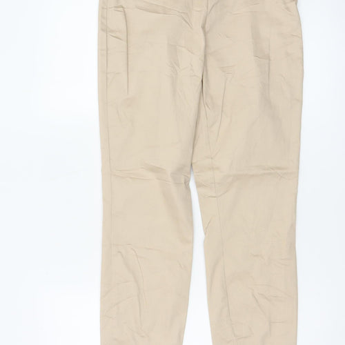 H&M Women Beige Chino Trousers Size 10 Cotton Blend Casual
