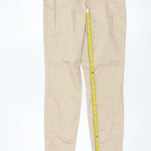 H&M Women Beige Chino Trousers Size 10 Cotton Blend Casual