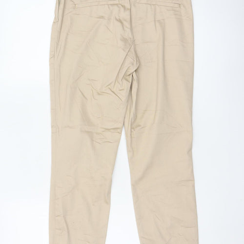 H&M Women Beige Chino Trousers Size 10 Cotton Blend Casual