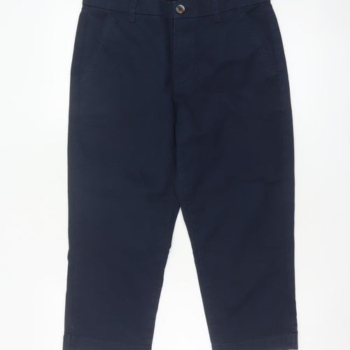 Principles Women Navy Blue Cotton Blend Chino Trousers Size 10