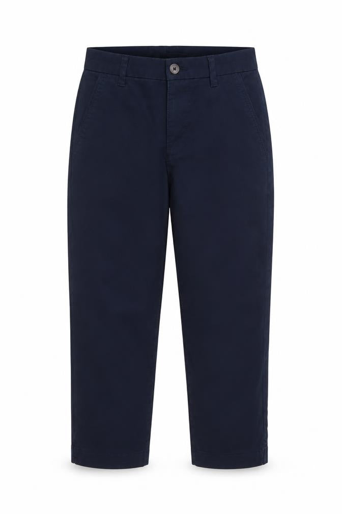 Front view of Principles Women Navy Blue Cotton Blend Chino Trousers, size 10