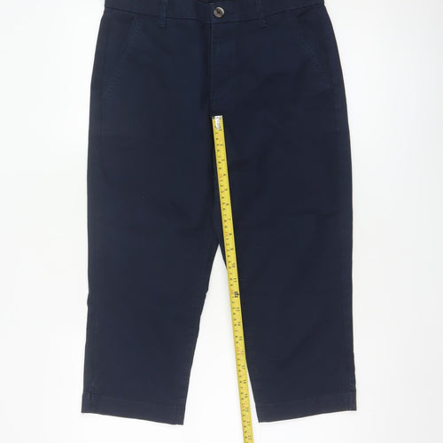 Principles Women Navy Blue Cotton Blend Chino Trousers Size 10