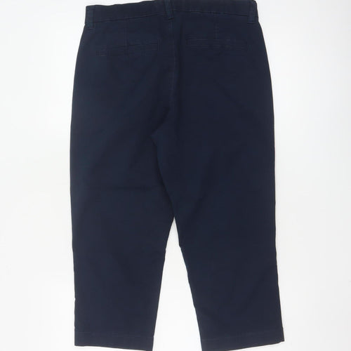 Principles Women Navy Blue Cotton Blend Chino Trousers Size 10