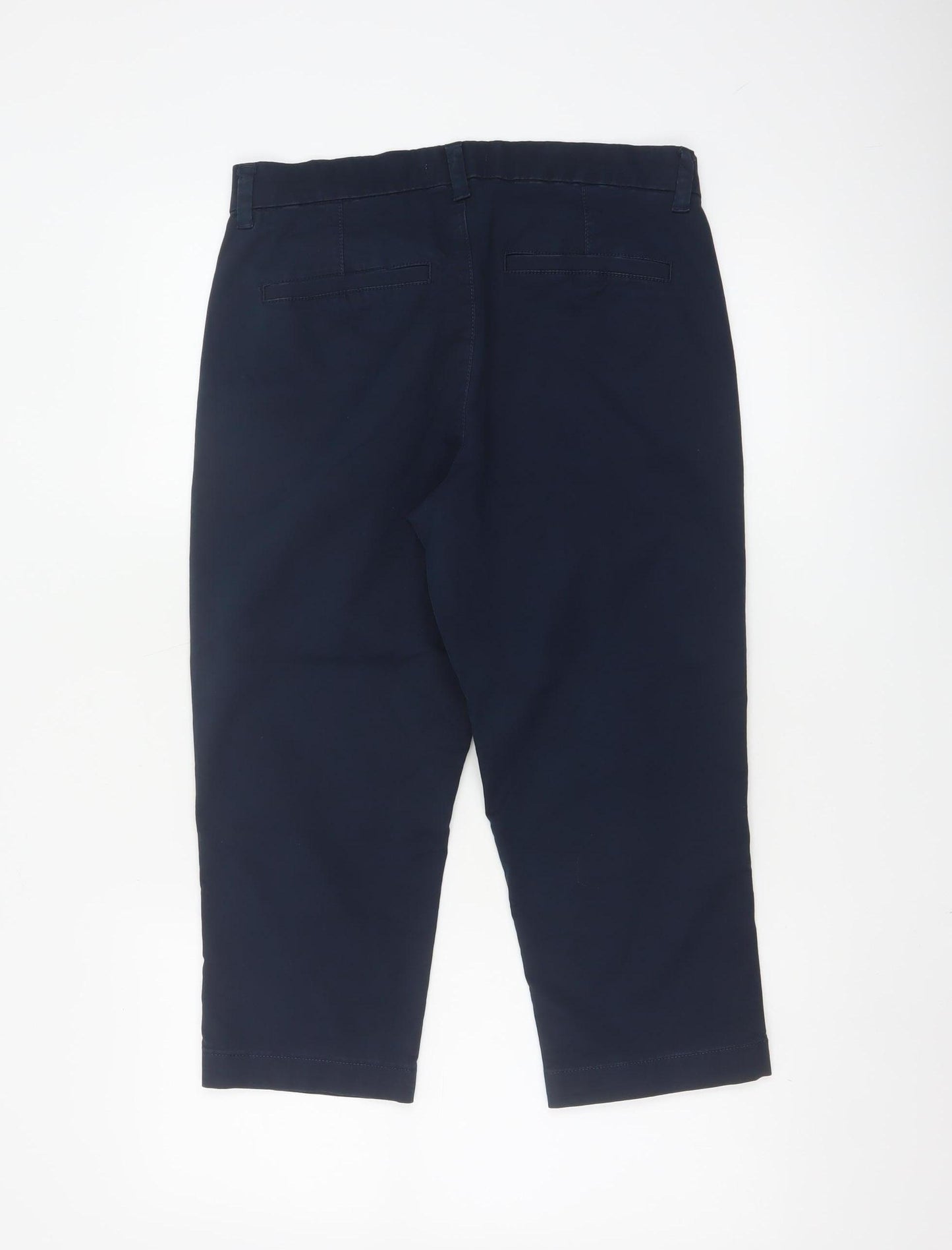 Principles Women Navy Blue Cotton Blend Chino Trousers Size 10