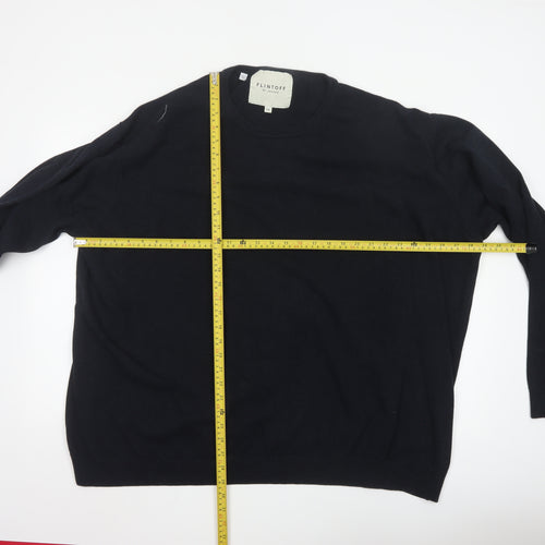Flintoff by Jacamo Men's Black 5XL Wool Crew Neck Jumper