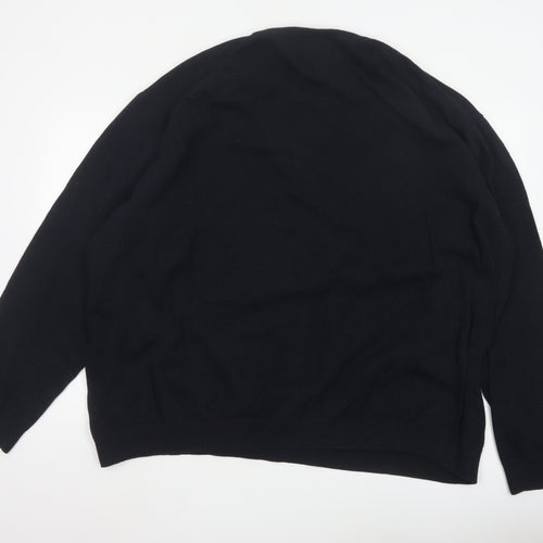 Flintoff by Jacamo Men's Black 5XL Wool Crew Neck Jumper