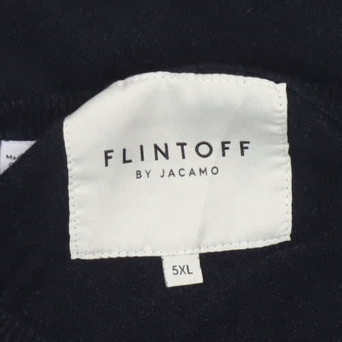 Flintoff by Jacamo Men's Black 5XL Wool Crew Neck Jumper