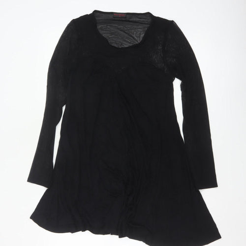 Miss Selfridge Women’s Black A-Line Sheer Long Sleeve Dress Size 10