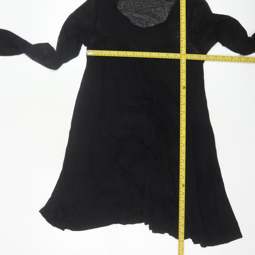 Miss Selfridge Women’s Black A-Line Sheer Long Sleeve Dress Size 10